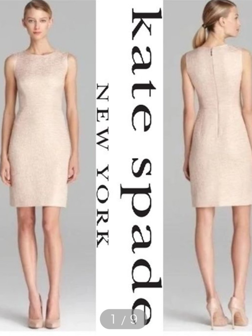 kate spade Cream Textured Sleeveless Sheath Dress